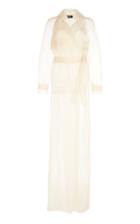 Paule Ka Belted Silk Organza Trench Coat
