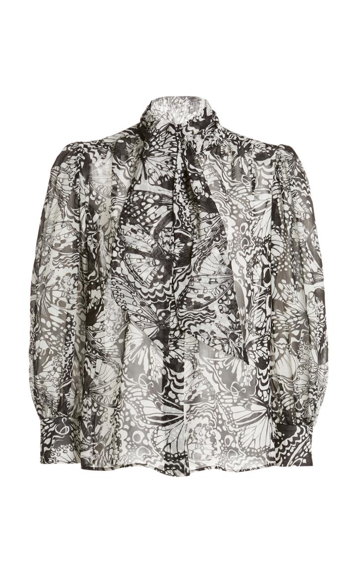 Moda Operandi Dundas Printed Chiffon Tie-neck Top
