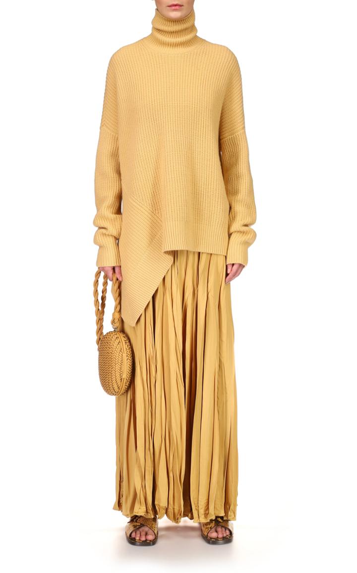 Moda Operandi Michael Kors Collection Asymmetric-hem Shaker Cashmere Turtleneck