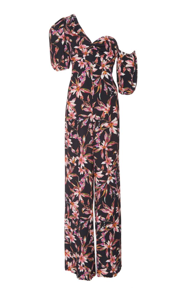 Amur Jax Printed Crepe Wide Leg Jumpsuit