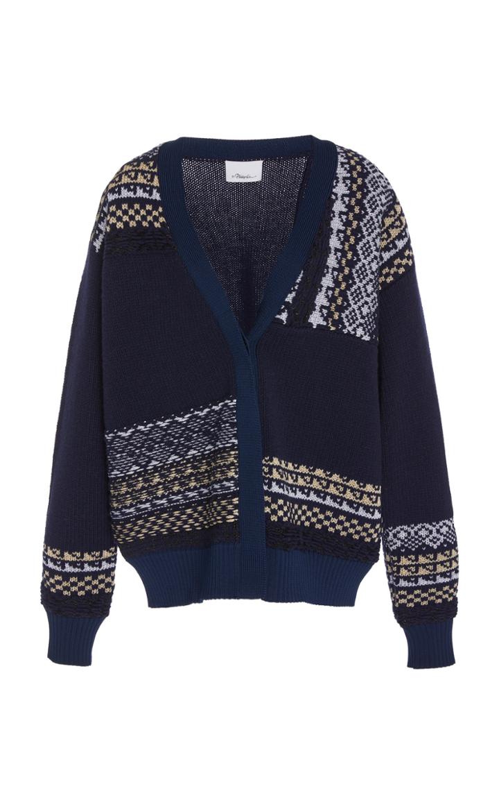 3.1 Phillip Lim Fair Isle Patchwork Button-front Cardigan
