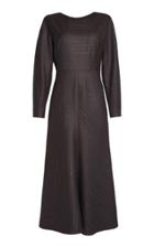 Lake Studio Long Sleeve A-line Wool Midi Dress