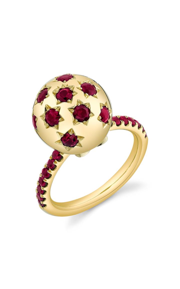 Moda Operandi Sarah Hendler 18k Yellow Gold Ruby Pave Ethel Ring