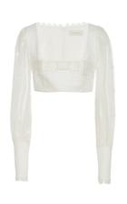 Zimmermann Bow-detailed Cropped Linen Top