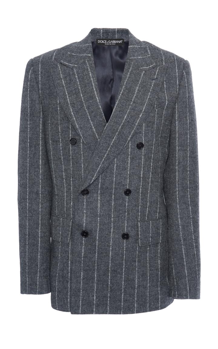 Moda Operandi Dolce & Gabbana Pinstriped Double-breasted Cady Blazer