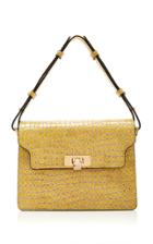 Moda Operandi Marge Sherwood Vintage Brick Croc-effect Leather Shoulder Bag