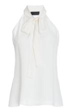 Nili Lotan Pussy-bow Sleeveless Silk Top