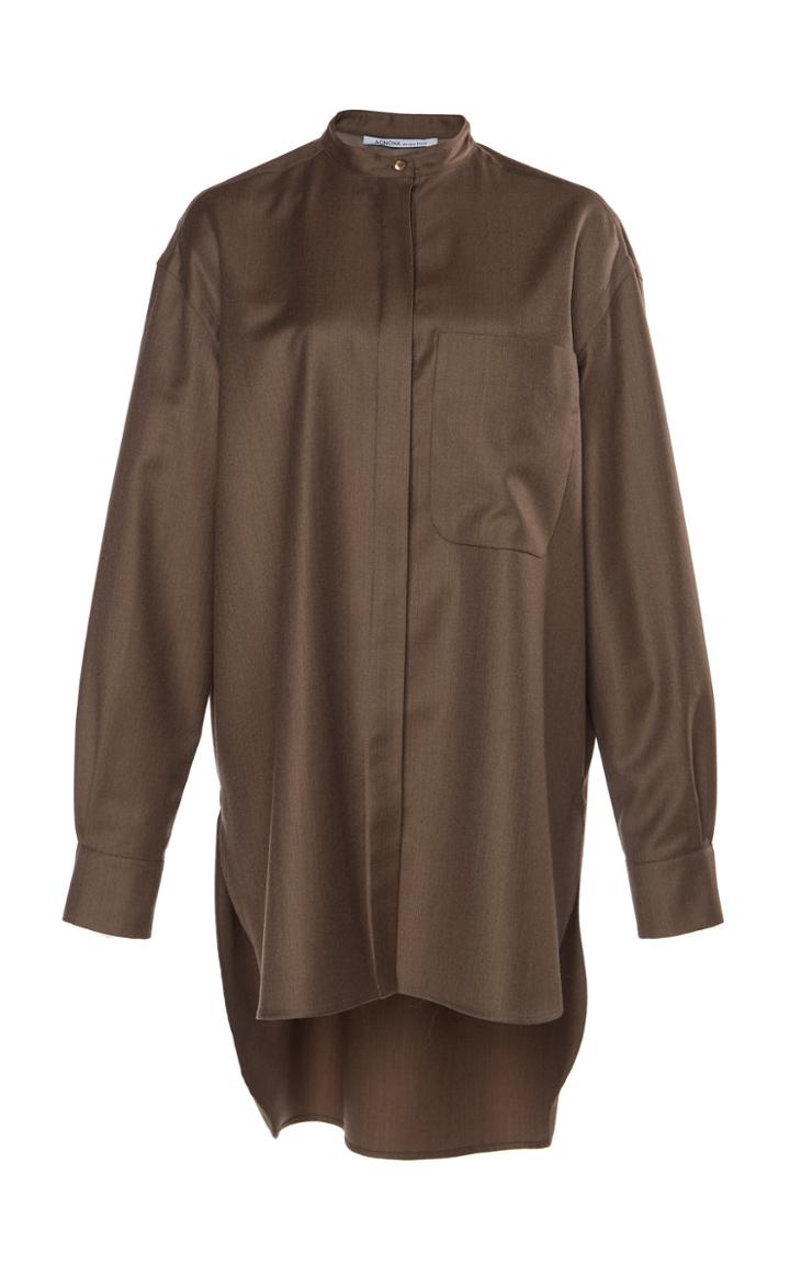 Agnona Oversized Wool-blend Flannel Shirt