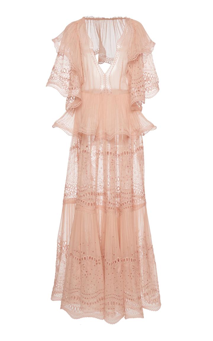 Alberta Ferretti Structured Cotton Blend Maxi Dress