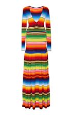 Carolina Herrera Cotton Blend Striped Knit Maxi Dress