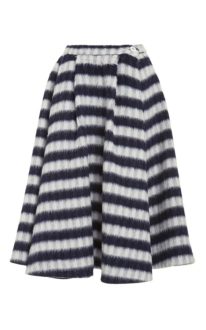 Vivetta Moretti Wool Check Midi Skirt