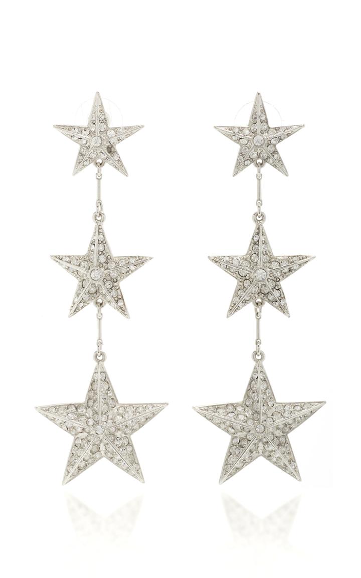 Moda Operandi Oscar De La Renta Graduated Pave Star Earrings