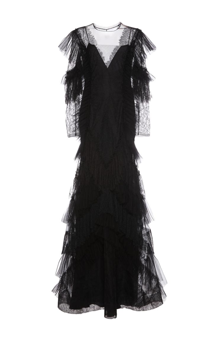 Alberta Ferretti Trumpet Tiered Gown
