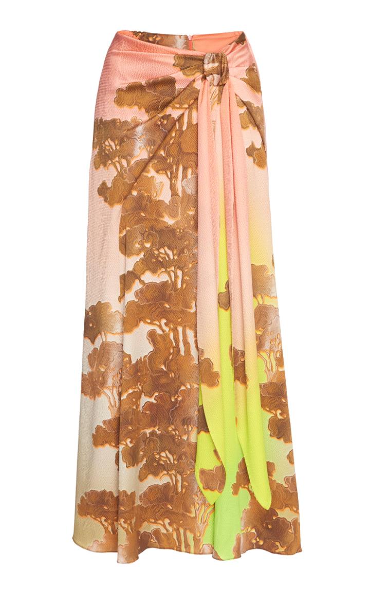 Peter Pilotto Hammered Silk-blend Tie Skirt