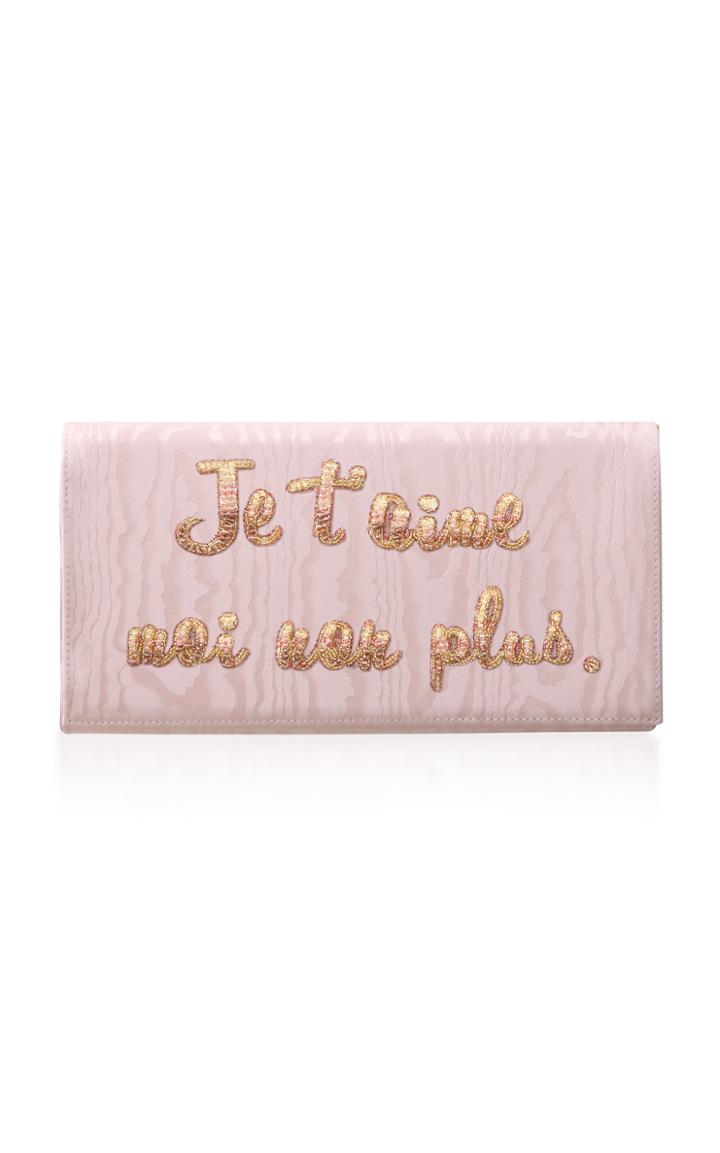 Preciously Paris Je T'aime Moi Non Plus Moire Clutch