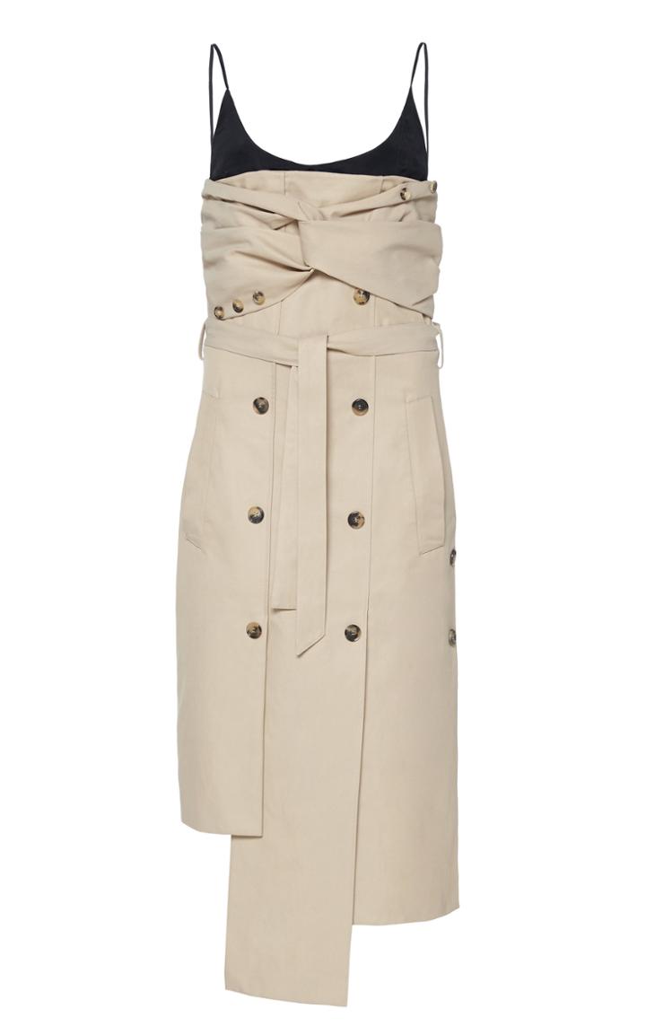 Moda Operandi Rokh Wrap-detailed Cotton Trench Dress Size: 32