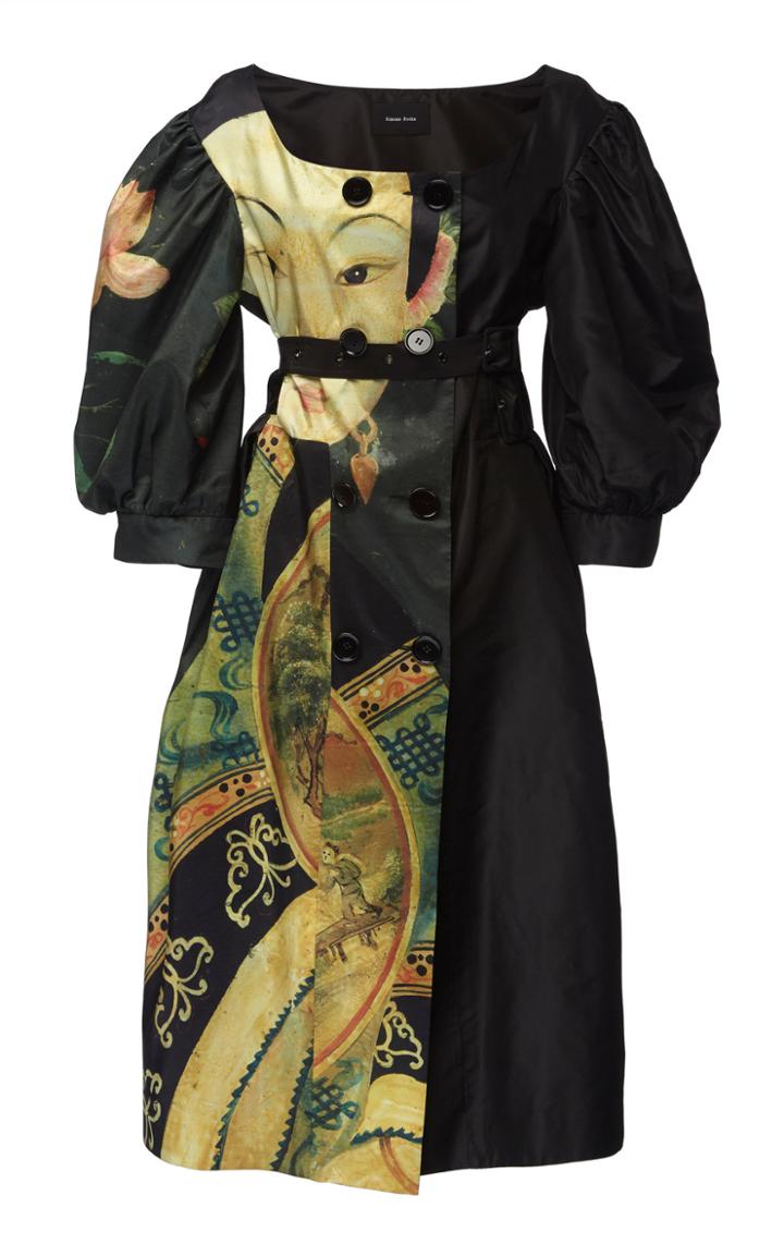 Simone Rocha Silk Taffeta Lady Double Breasted Coat