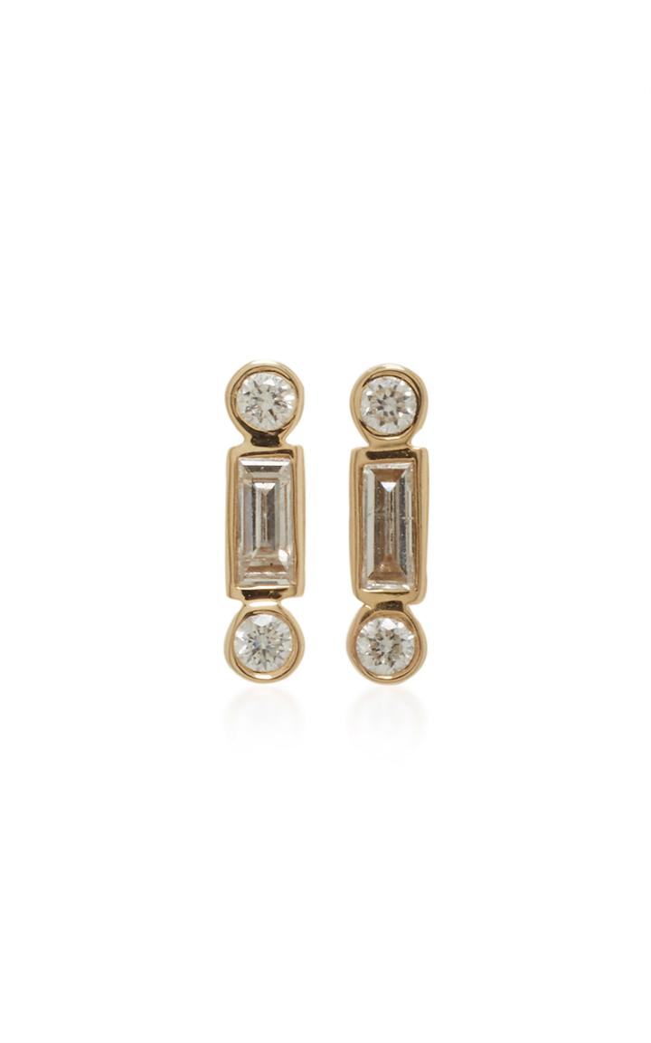 Sydney Evan Baguette And Round Bezel Studs