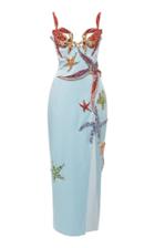 Moda Operandi Versace Embellished Satin Midi Dress
