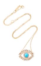 Suzanne Kalan 18k Gold Diamond And Turquoise Eye Necklace