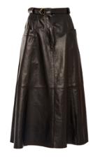 Nili Lotan Lila Belted Leather Midi Skirt
