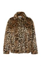 Apparis Lauren Leopard-print Collared Faux Fur Jacket