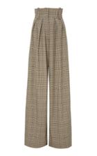 Solace London Orette High-waisted Wide-leg Plaid Pants