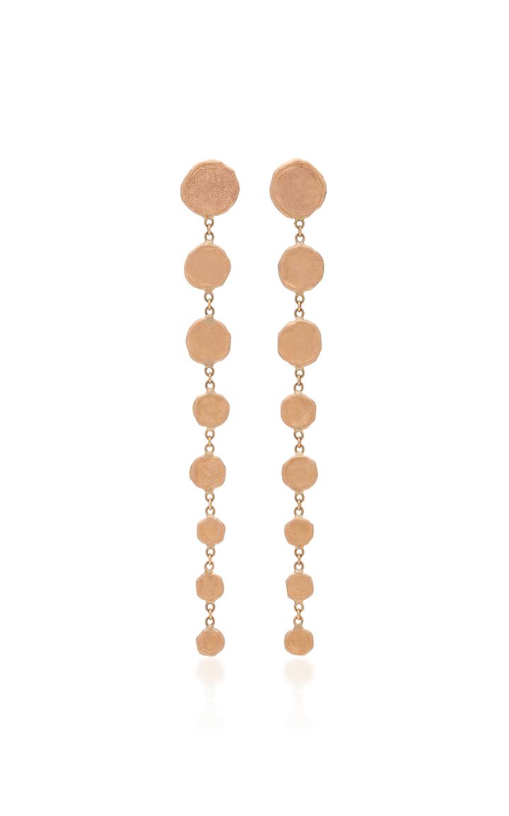 Jacquie Aiche Rose Gold 8 Graduated Hammered Disc Drop Earrings