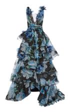 Moda Operandi Marchesa Floral-printed Silk Gown Size: 0