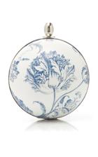 Oscar De La Renta Billiard Floral Leather Clutch