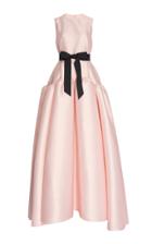 Huishan Zhang Jodie Pleated Silk Satin Gown