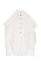 Moda Operandi Monse Cold-shoulder Cotton-blend Top Size: 0