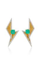 Kavant & Sharart 18k Gold Emerald And Diamond Earrings