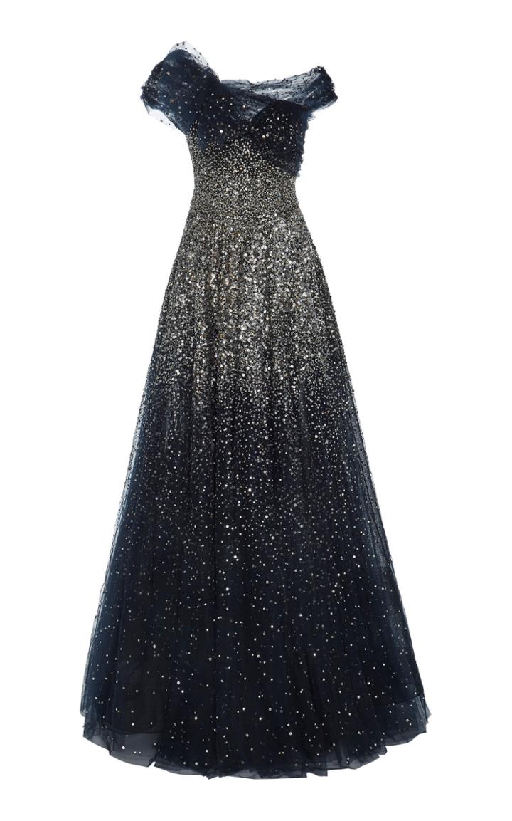 Marchesa Off-the-shoulder Tulle Gown