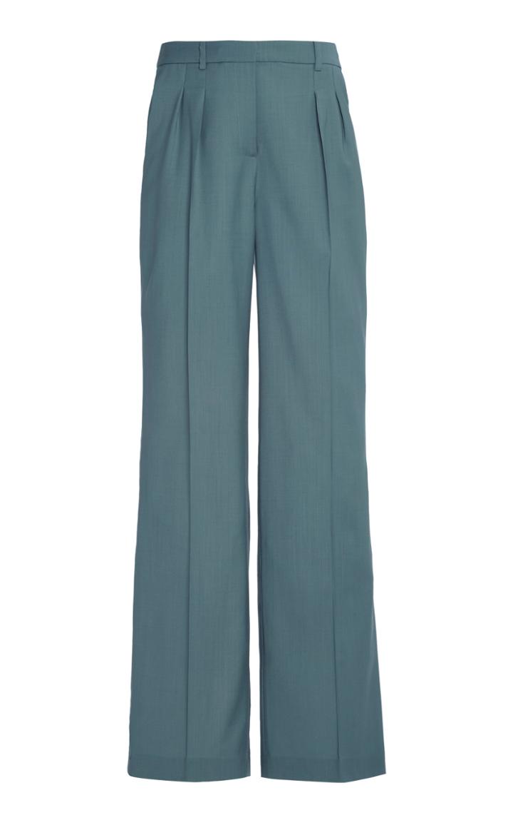 Loulou Studio Sbiru Wool Pleated Wide-leg Pants