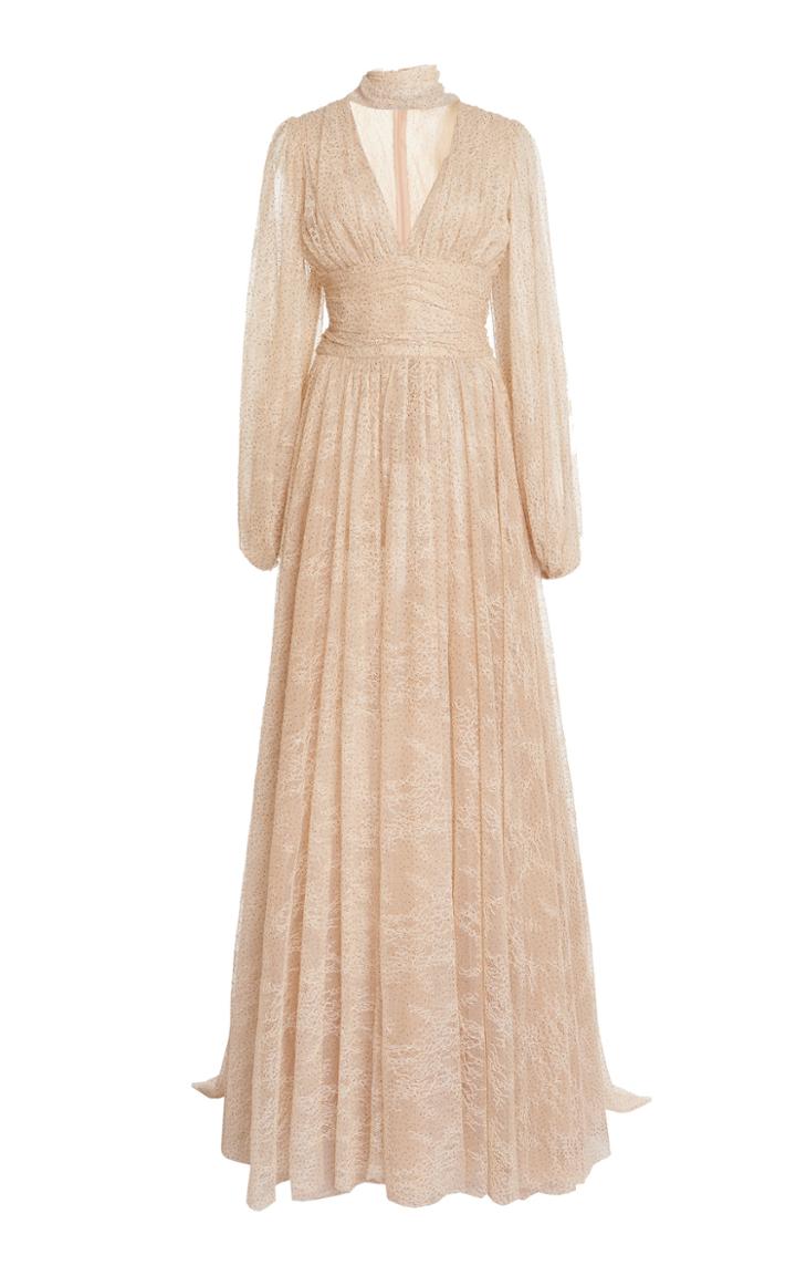 Moda Operandi Luisa Beccaria Dot-printed Lace Gown