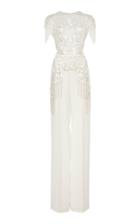 Zuhair Murad Embroidered Cady Wide Leg Jumpsuit
