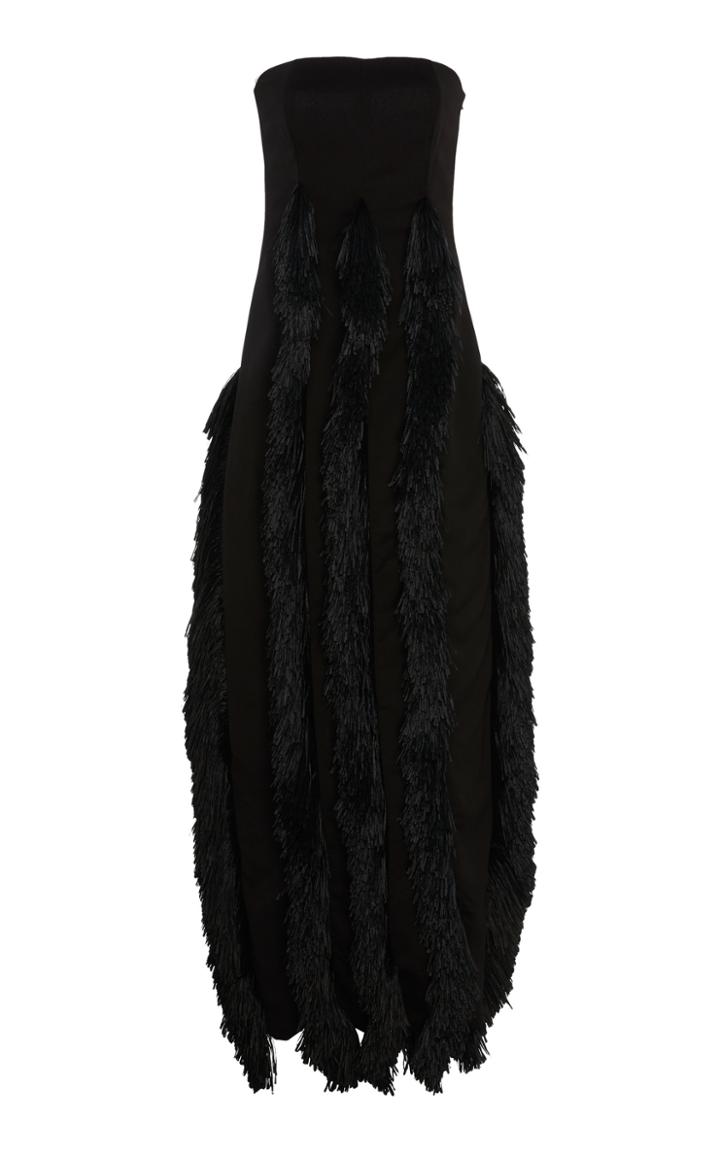 Moda Operandi Cult Gaia Freya Fringed Crepe De Chine Gown Size: S