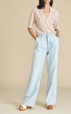 Moda Operandi Veronica Beard Issa Linen Polo Top