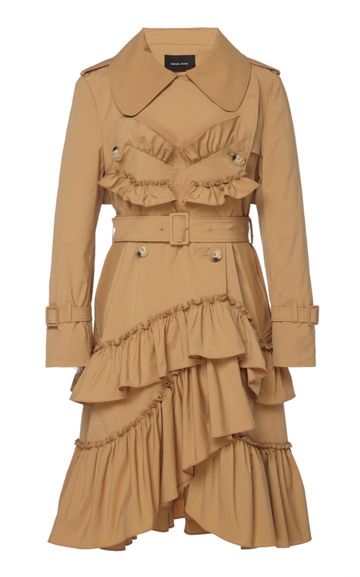 Moda Operandi Simone Rocha Frilled Trench Coat Size: 6
