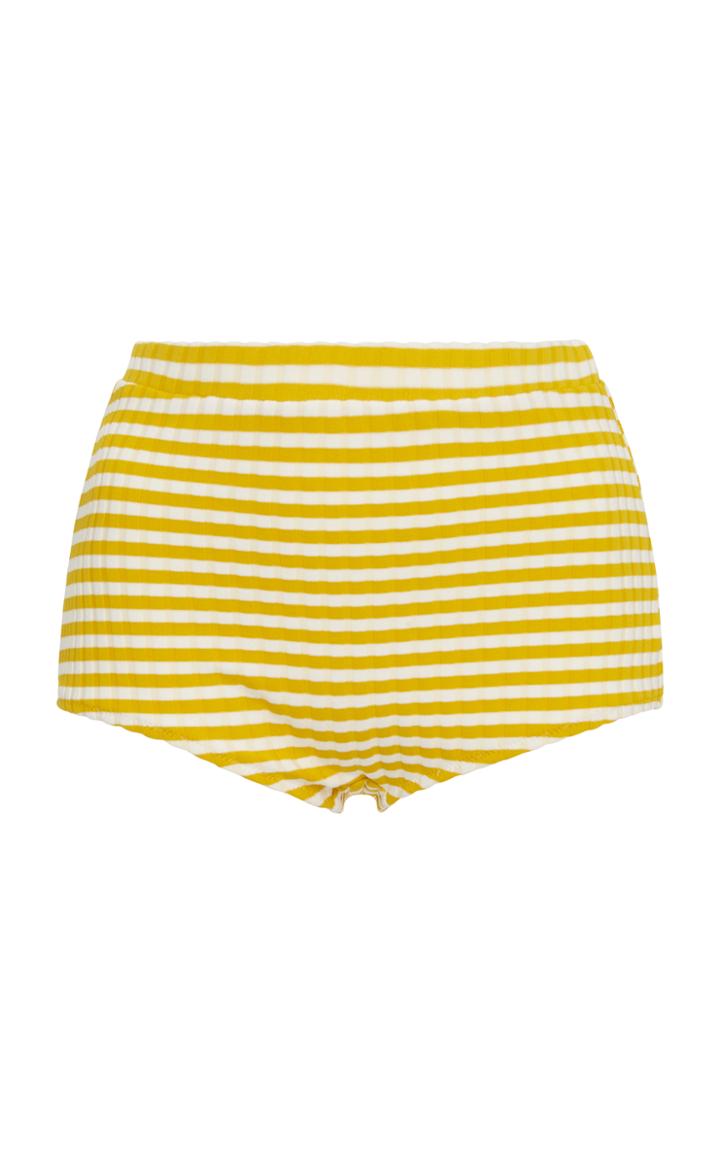 Solid & Striped Jamie Mustard Striped Bikini Bottom