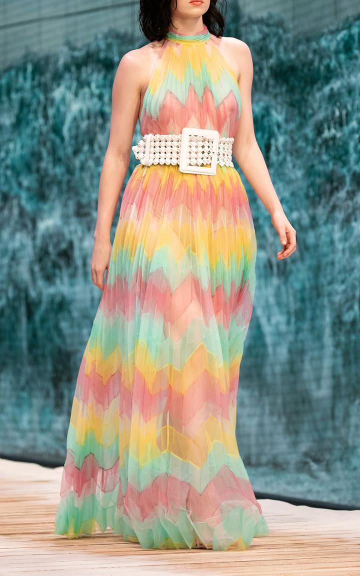 Moda Operandi Ralph & Russo Chevron Tulle Gown