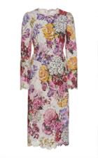 Dolce & Gabbana Floral Embroidered Chantilly Lace Midi Dress