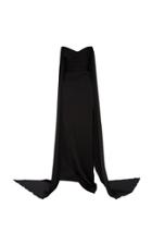 Alex Perry Fletcher Cape-accented Strapless Crepe Gown