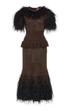 Michael Kors Collection Feather Embellished Peplum Dress