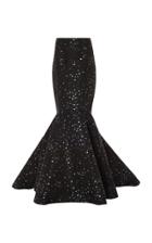 Elizabeth Kennedy Full Length Flocked Trumpet Skirt