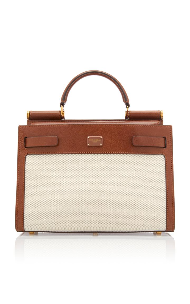 Dolce & Gabbana Sicily Canvas And Leather Tote Bag