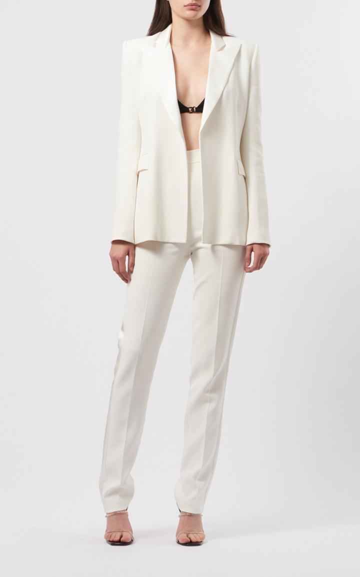 Moda Operandi David Koma Satin-trimmed Crepe Slim Trousers