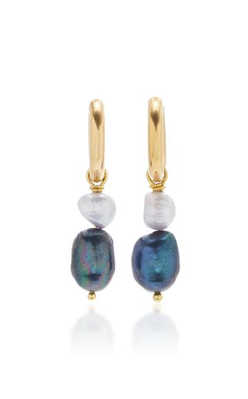 Sandralexandra Bonito Gold-plated Pearl Hoop Earrings