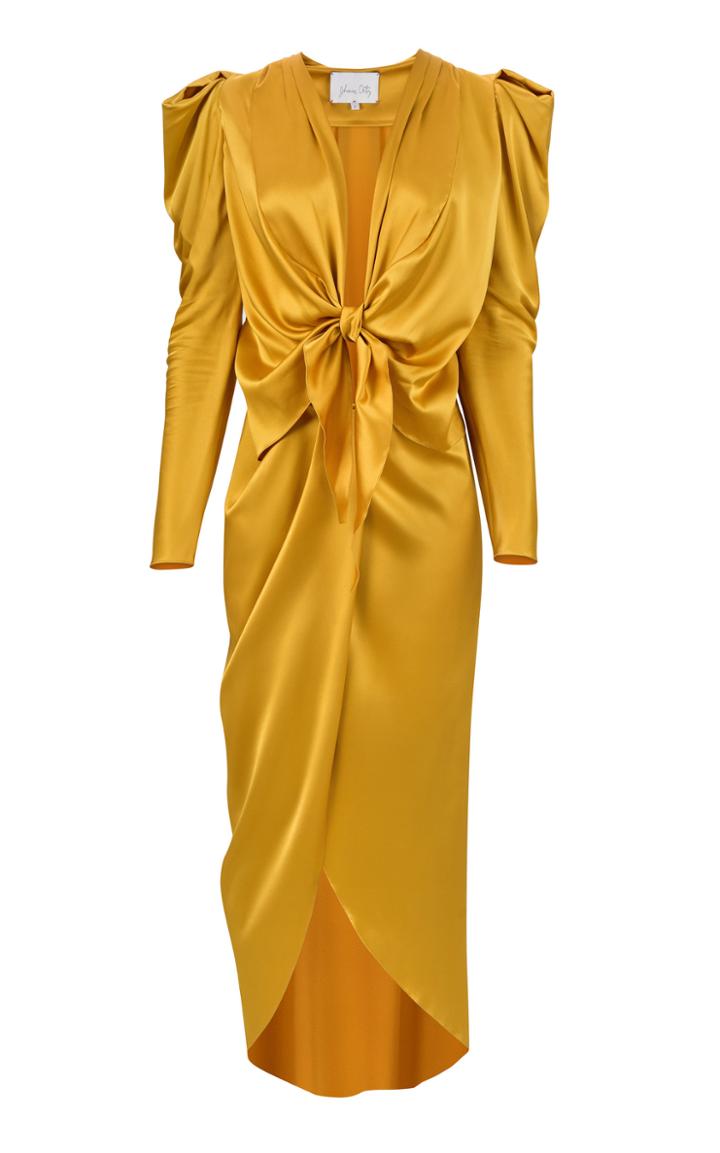Moda Operandi Johanna Ortiz Carnaval Dancer Draped Satin Maxi Dress